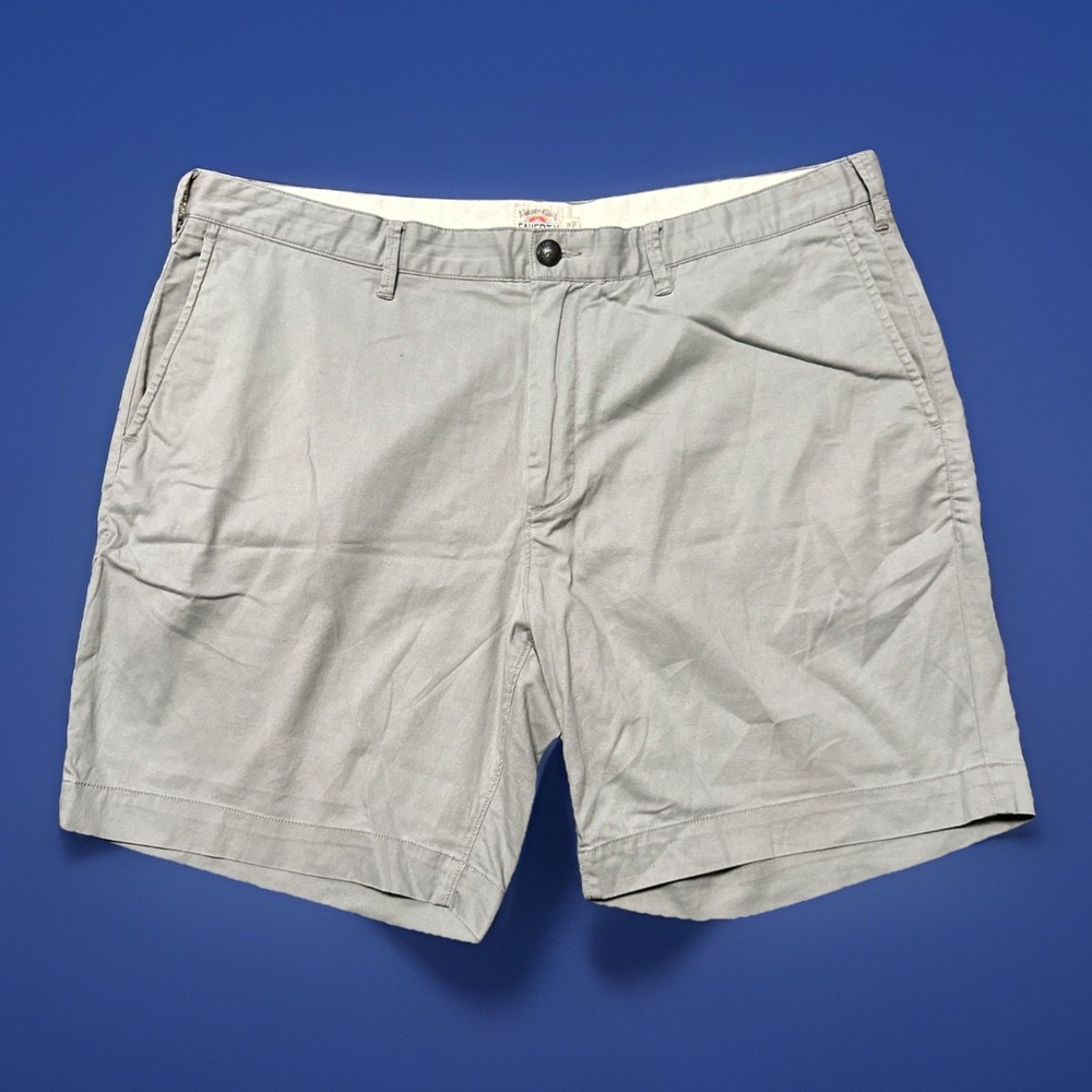 Faherty Island Life Shorts‎ Mens Size 38 Fog Gray MBS2106 Organic Cotton